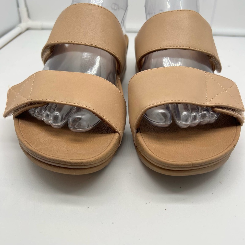 Fitflop Women's Tan Leather Dual-Strap Slide Sandals - Picture 4 of 8